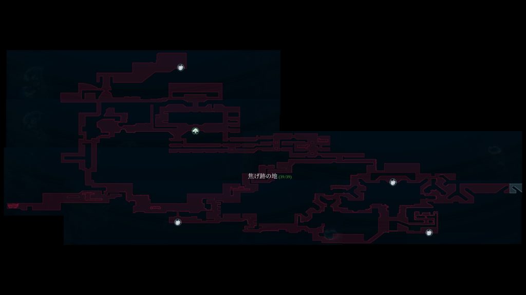 アフターイメージの焦げ跡の地のマップ全域の画像