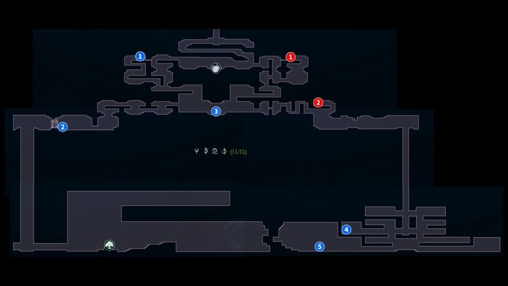 アフターイメージの沈没の聖殿の取得アイテムのマップ画像