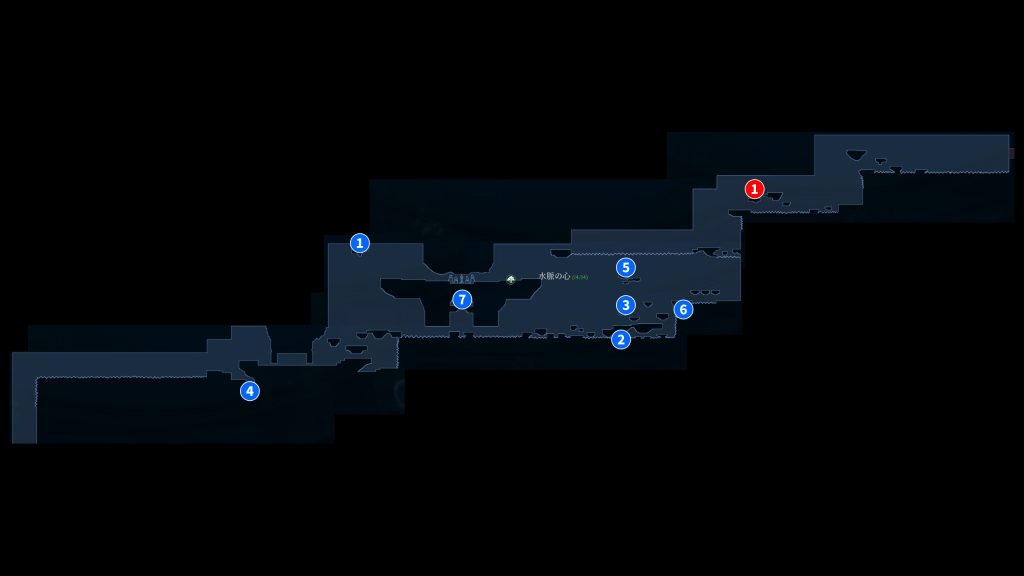 アフターイメージの水脈の心の取得アイテムのマップ画像