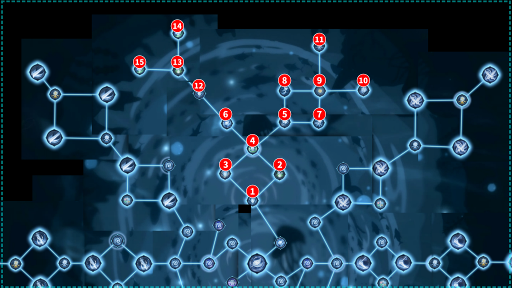 アフターイメージの天賦習得マップの基礎2エリアの画像