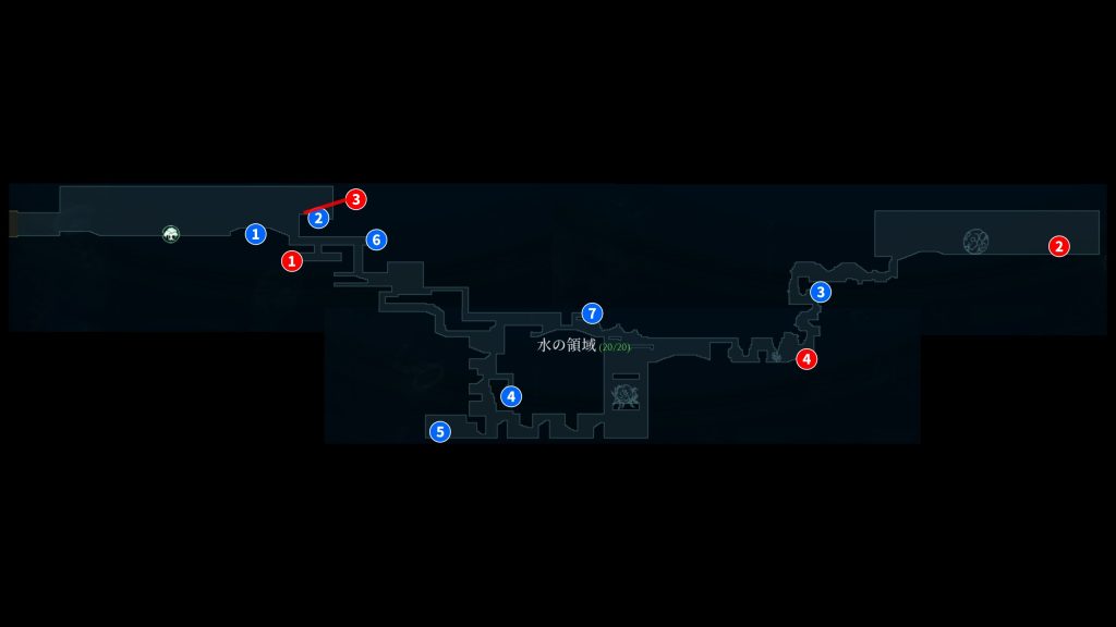 アフターイメージの水の領域の取得アイテムのマップ画像