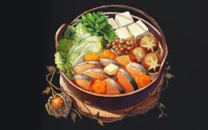 データベース＿料理＿秋香るサケと山菜の寄せ鍋